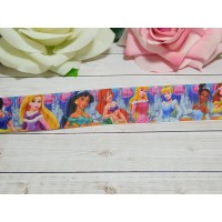 Репсовая лента 25 мм с рисунком Принцессы 2, 10 м 