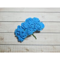 Розы фом, 144 шт. (12 букетов) голубой яркий