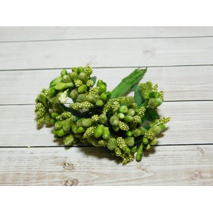 Веточки-тычинки, 144 шт (12 букетов) зеленый оливковый